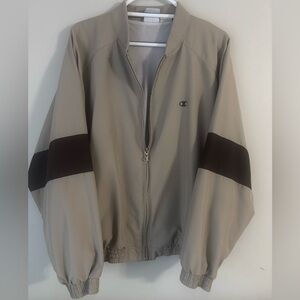 Champion Taupe and Black Colorblock Track Jacket